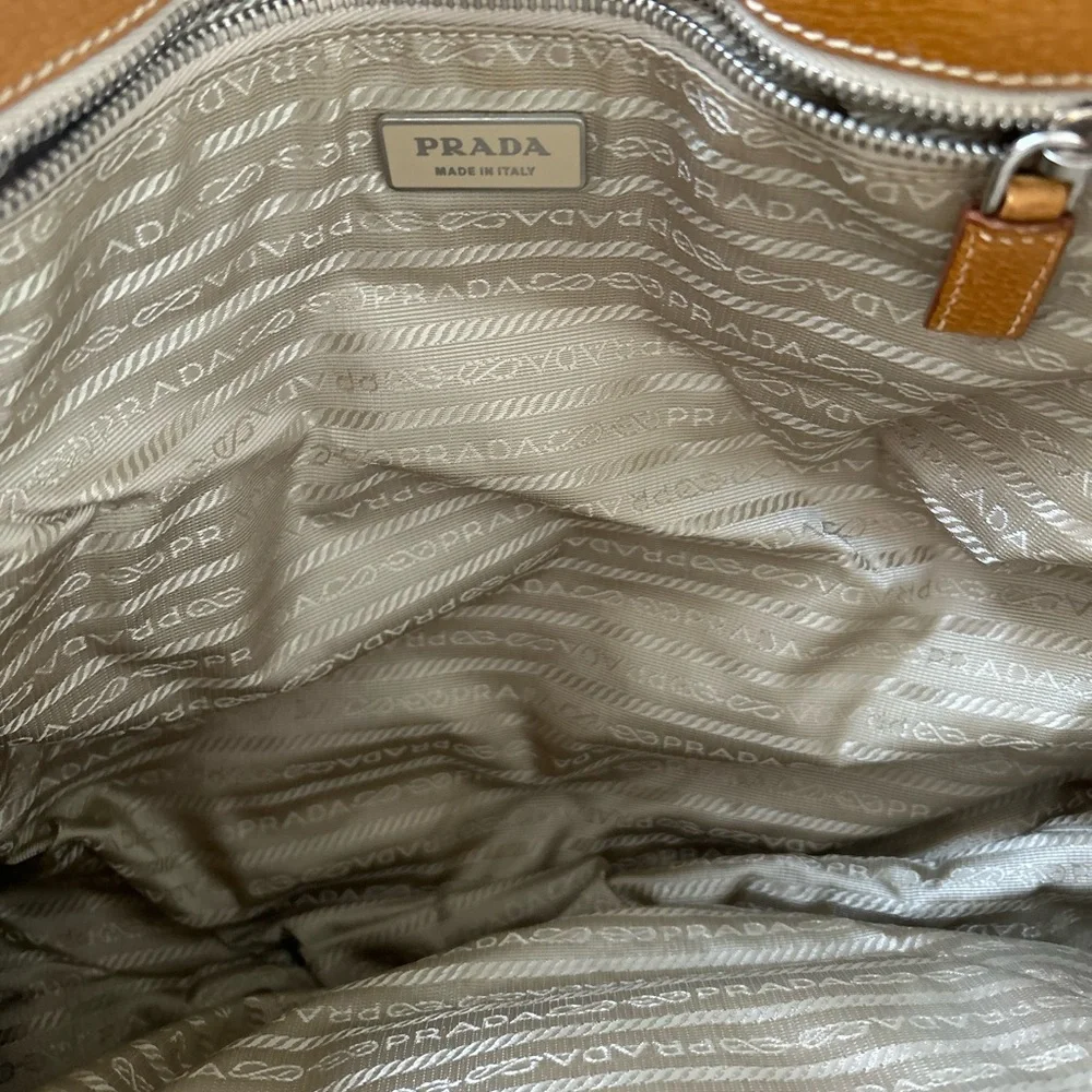 Authentic Prada Tan and Brown Women's Tote Bag, EUC